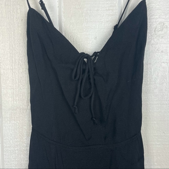REFORMATION Black Crepe Strappy Mini Cocktail Party Dress Ties Sz 8 - Picture 3 of 9